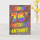 Graffiti Inspiriert Regenbogen sieht glücklich 76. Karte (Gelbe Blume)