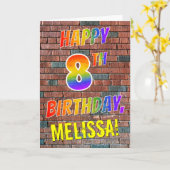 Graffiti Inspiriert Regenbogen sieht glücklich 8. Karte (Gelbe Blume)