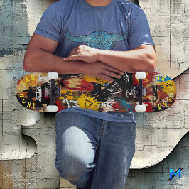 Graffiti-Inspiriert und fett Abstraktes Symbol und Skateboard