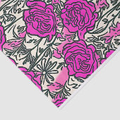 Graffiti-Inspirierte Rose Muster Pink Schwarz Seidenpapier (Ausschnitt)