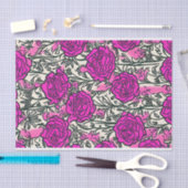 Graffiti-Inspirierte Rose Muster Pink Schwarz Seidenpapier (Handwerk)