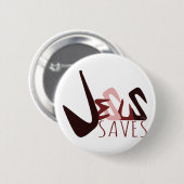 GRAFFITI JESUS RETTE rot Button (Vorne & Hinten)