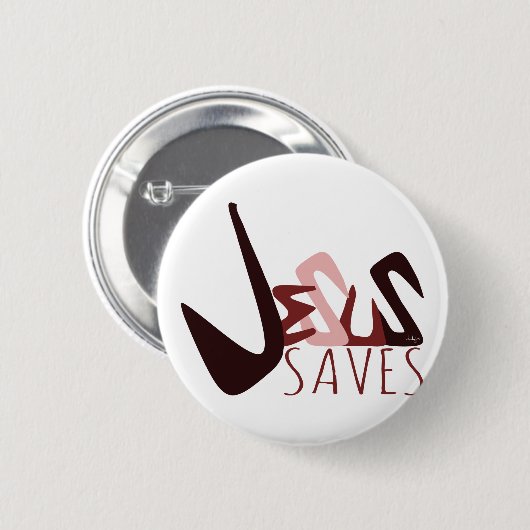 GRAFFITI JESUS RETTE rot Button (Vorne & Hinten)