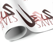 GRAFFITI JESUS RETTE rot Geschenkpapier (Rolleneckpunkt)