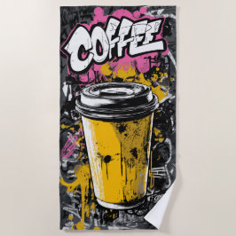 Graffiti-Kaffeetasse Urban Street Art Illustration Strandtuch