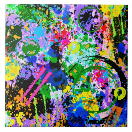 Graffiti-Karneval 1 Fliese (Vorderseite)