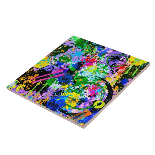 Graffiti-Karneval 1 Fliese (Seite)