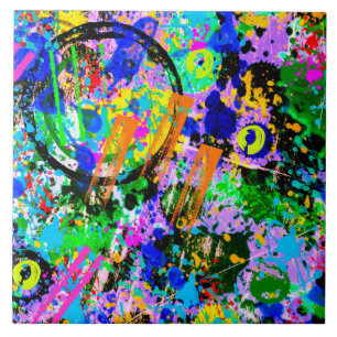 Graffiti-Karneval 2 Fliese