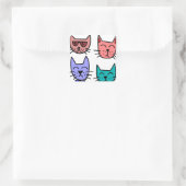 Graffiti-Katzen Quadratischer Aufkleber (Tasche)