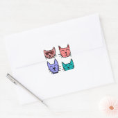 Graffiti-Katzen Quadratischer Aufkleber (Umschlag)