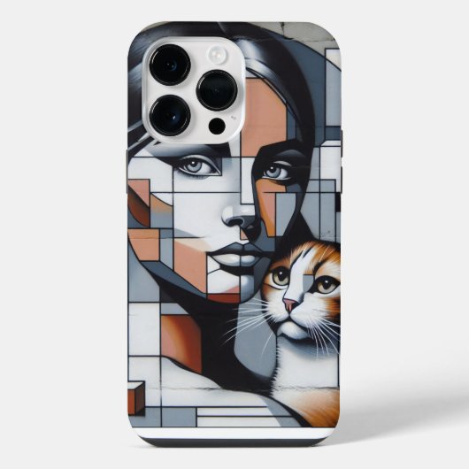Graffiti Katzenlady iPhone Hülle (Rückseite)