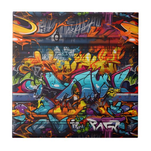 Graffiti Keramik Tile Fliese (Vorderseite)