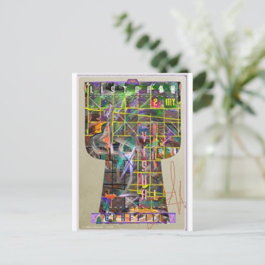 Graffiti Kimono Postkarte (Stehend Vorderseite)