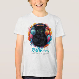 Graffiti Kitty Vibe Apparel - Black Tri-Blend Shirt
