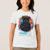 Graffiti Kitty Vibe Apparel - Black Tri-Blend Shirt (Vorderseite)