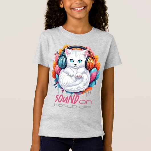 Graffiti Kitty Vibe Apparel - White T-Shirt (Vorderseite)