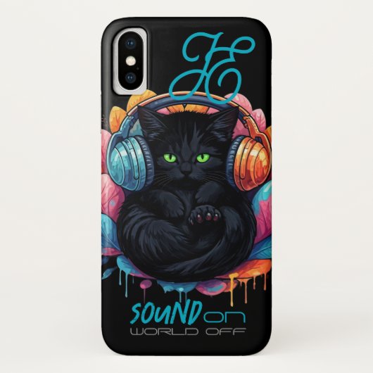Graffiti Kitty Vibe Case - Black (Rückseite)