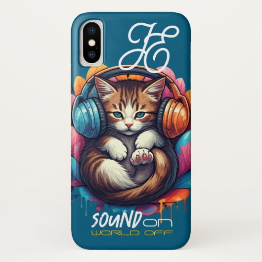 Graffiti Kitty Vibe Case - Brown Tabby (Rückseite)