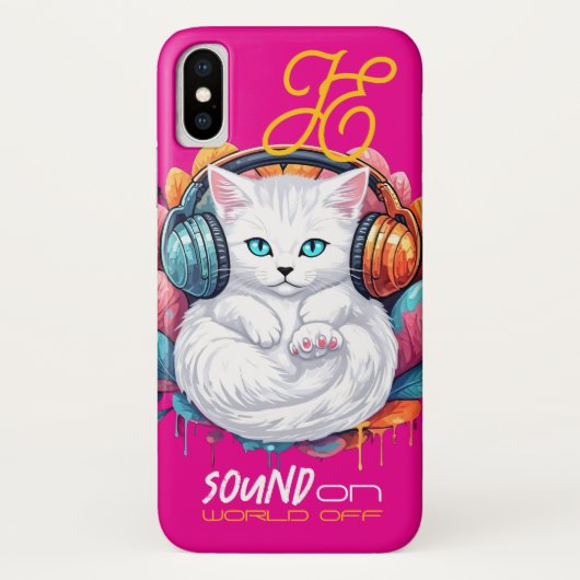 Graffiti Kitty Vibe Case - White (Rückseite)