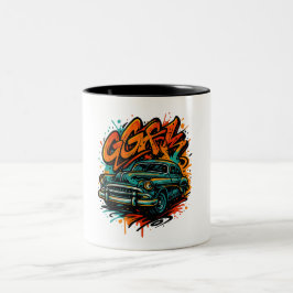 Graffiti-Klassiker-Automug Zweifarbige Tasse
