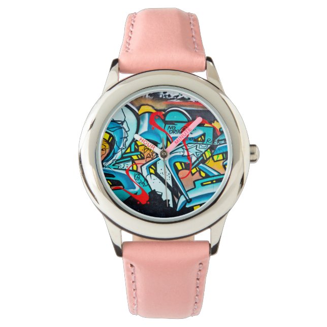 Graffiti Kunst Armbanduhr (Vorderseite)