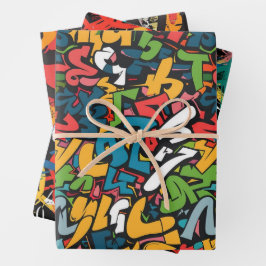Graffiti-Kunst Geschenkpapier Set