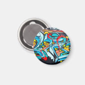 Graffiti Kunst Magnet (Vorderseite/Rückseite)