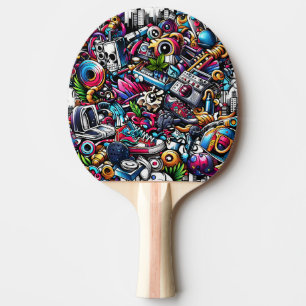Graffiti-Kunst-Ping-Pong-Schläger Tischtennis Schläger