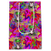 Graffiti-Kunst psychedelische Frösche farbenfrohe Mittlere Geschenktüte (Rückseite)