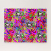 Graffiti-Kunst psychedelische Frösche farbenfrohe Puzzle (Horizontal)