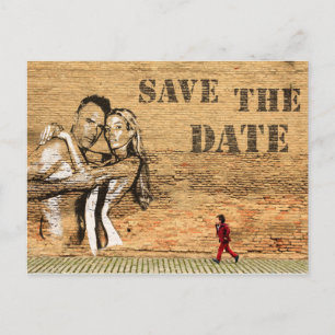 Graffiti-Kunst-Save the Date Postkarte