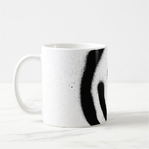 Graffiti-Lächeln-Gesicht-Emoticon in Schwarz auf W Kaffeetasse