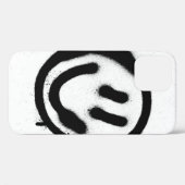 Graffiti lächelnd Gesicht Emoticon in schwarz auf  Case-Mate iPhone Hülle (Rückseite (Horizontal))