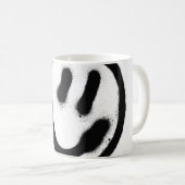Graffiti lächelnd Gesicht Emoticon in schwarz auf  Kaffeetasse (VorderseiteRechts)