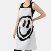Graffiti lächelnd Gesicht Emoticon in schwarz auf  Schürze (InSitu)