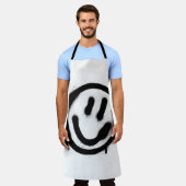 Graffiti lächelnd Gesicht Emoticon in schwarz auf  Schürze (Getragen)