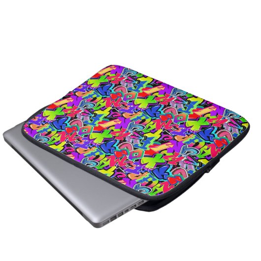 Graffiti Laptopschutzhülle (Vorne Knopf)