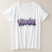 Graffiti Lavender Infinity "FOREVER" Große Größe T-Shirt (Design vorne)