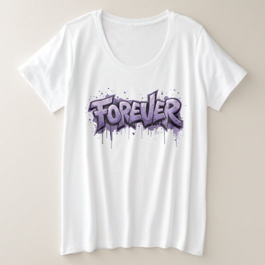 Graffiti Lavender Infinity "FOREVER" Große Größe T-Shirt (Design vorne)