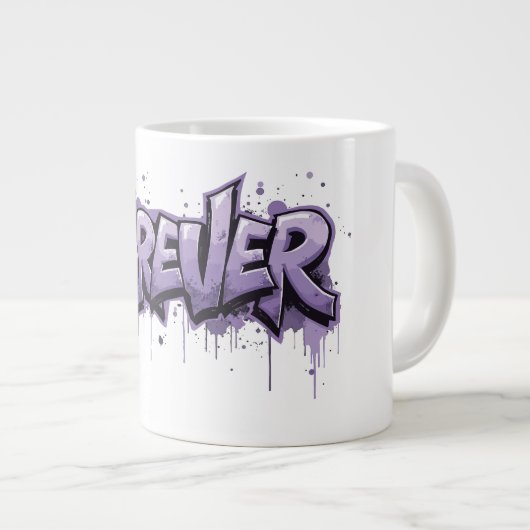 Graffiti Lavender Infinity "FOREVER" Jumbo-Tasse (Vorderseite Rechts)
