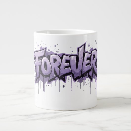 Graffiti Lavender Infinity "FOREVER" Jumbo-Tasse (Vorderseite)