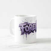 Graffiti Lavender Infinity "FOREVER" Kaffeetasse (Vorderseite Links)
