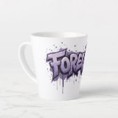 Graffiti Lavender Infinity "FOREVER" Milchtasse (Linke Ecke)