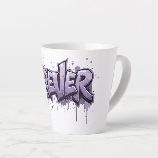 Graffiti Lavender Infinity "FOREVER" Milchtasse (Rechte Ecke)