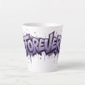 Graffiti Lavender Infinity "FOREVER" Milchtasse (Vorderseite)