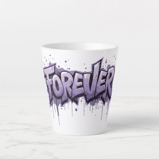 Graffiti Lavender Infinity "FOREVER" Milchtasse (Vorderseite)