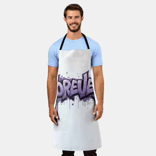 Graffiti Lavender Infinity "FOREVER" Schürze (Getragen)