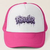 Graffiti Lavender Infinity "FOREVER" Truckerkappe (Vorderseite)