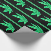 Graffiti Leaf mit grünem Streifen Geschenkpapier (Ecke)