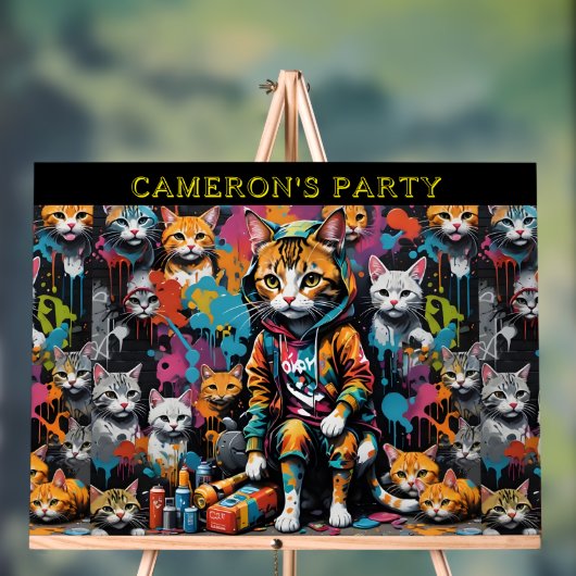 Graffiti Legend Street Cat Add Name Welcome Party Acrylschild (Neutral)